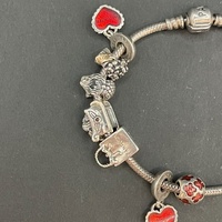 Ladies 925 Sterling Silver Pandora Snake Link Charm Bracelet