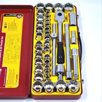 Sidchrome Proto 40Pc 1/2 Inch Drive Metric and A/F Socket Set 10-32mm