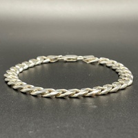 Mens 925 Sterling Silver Curb Link Bracelet