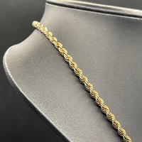 Unisex 9ct Yellow Gold Twist Rope Link Necklace