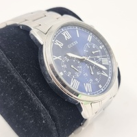 Guess W1309G1 Hendrix Silver Blue Dial Chronograph Mens Stainless Steel Watch