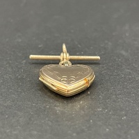 Ladies 9ct Yellow Gold Heart Locket Fob Pendant