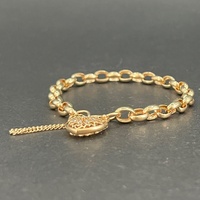Ladies 9ct Yellow Gold Oval Belcher Link Bracelet