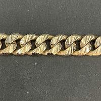 Mens 9ct Yellow Gold Diamond Cut Curb Link Bracelet