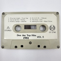 Dee Jay Top Hits 1981 Vol 5 Cassette Tape Vintage 80s Music Album