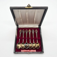 Vintage EPNS A1 Silver Plated Wildflowers of Australia 6 Spoon Set Souvenir