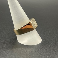 Mens 9ct Yellow Gold Natural Diamond Ring