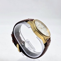 Lorus Mens Watch VJ42-X041 Brown Leather Band Classic Date 44mm 5 Bar