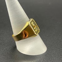 Mens 18ct Yellow Gold Fancy Design Ring