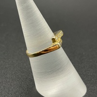 Unisex 18ct Yellow Gold Cubic Zirconia Ring