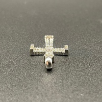 Ladies 18ct White Natural Diamond Cross Pendant