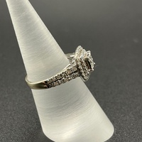 Ladies 14ct White Gold Natural Diamond Ring