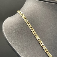 Unisex 9ct Yellow Gold Anchor/ Birdseye Link Necklace