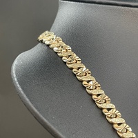 Mens 9ct Yellow Gold Diamond Cut Curb Link Necklace