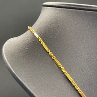 Unisex 22ct Yellow Gold Fancy Bar Link Necklace