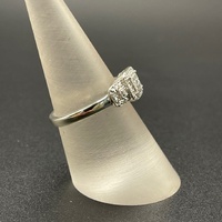 Ladies 9ct White Gold Natural Diamond Cluster Ring