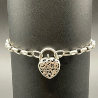 Ladies 925 Sterling Silver Belcher Link Bracelet