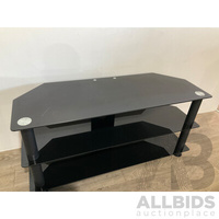 AVS LPF1000B Universal Flat Pack TV Stand Black 42 Inch 1000x380x450mm