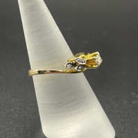 Ladies 14ct Yellow Gold Natural Diamond Vintage Ring
