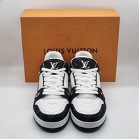 Louis Vuitton LV Trainer Black Monogram Denim US 12 MS026412 1A9JGB