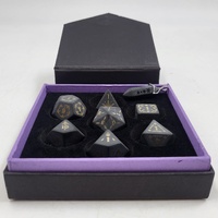 Unbranded 7-Piece Role-Playing Game Die Set With crystal shaped Pendant Pre-owned