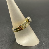 Ladies 18ct Yellow Gold 2 Ring Set Natural Diamond Rings