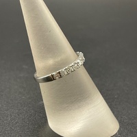 Ladies 14ct White Gold Natural Diamond Band Ring