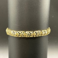 Ladies 10ct Yellow Gold Fancy Filigree Link Bracelet