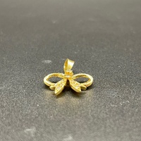 Ladies 18ct Yellow Gold Natural Diamond Bow Pendant