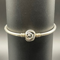 Ladies 925 Sterling Silver Round Bangle