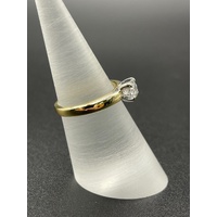 Ladies 18ct Yellow Gold Solitaire Natural Diamond Ring