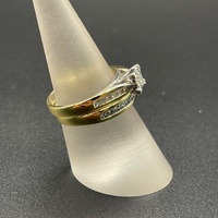 Ladies 18ct Yellow Gold Diamond Wedding Set Ring