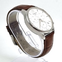 Tissot T063617A Tradition Chrono 42mm Steel Quartz Mens Brown Strap