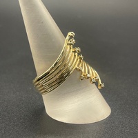 Ladies 9ct Yellow Gold Fancy Natural Diamond Ring