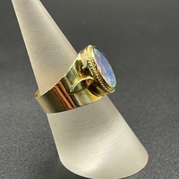 Ladies 9ct Yellow Gold Opal Stone Ring
