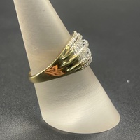 Ladies 9ct Yellow Gold Natural Diamond Cluster Ring