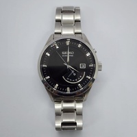 Seiko 5M84-0AB0 Kinetic Automatic Black Dial Silver Stainless Steel Watch