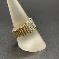 Ladies 9ct Yellow Gold Natural Diamond Cluster Ring