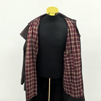 Oilskin Full Length Coat Mens Patchwork Lined Classic Outdoor Coat XL