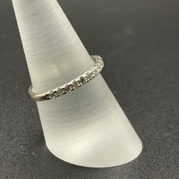 Ladies 14ct White Gold Natural Diamond Band Ring