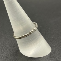 Ladies 14ct White Gold Natural Diamond Band Ring