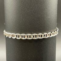 Mens 925 Sterling Silver Anchor Link Bracelet