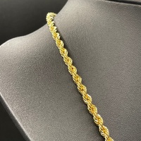 Unisex 10ct Yellow Gold Twist Rope Link Necklace