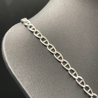 Unisex 925 Sterling Silver Anchor Link Chain & Crucifix Pendant