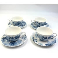 Madras Link Midnight Roses 9 Piece Tea For Four Set New Bone China