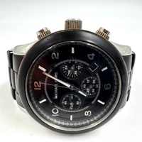 Michael Kors Runway MK8107 45mm Silver Black Mens Chronograph Watch