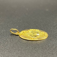 Unisex 21ct Yellow Gold Oval Islamic Religious Pendant