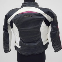 RJays Sapphire XS Ladies Motorcycle Jacket Black White Pink Leather