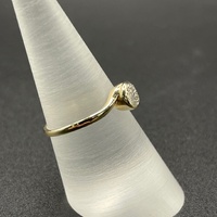 Ladies 10ct Yellow Gold Natural Diamond Cluster Ring