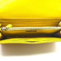 Versace Quilted Leather Vanitas Zip Around Womens Wallet Yellow